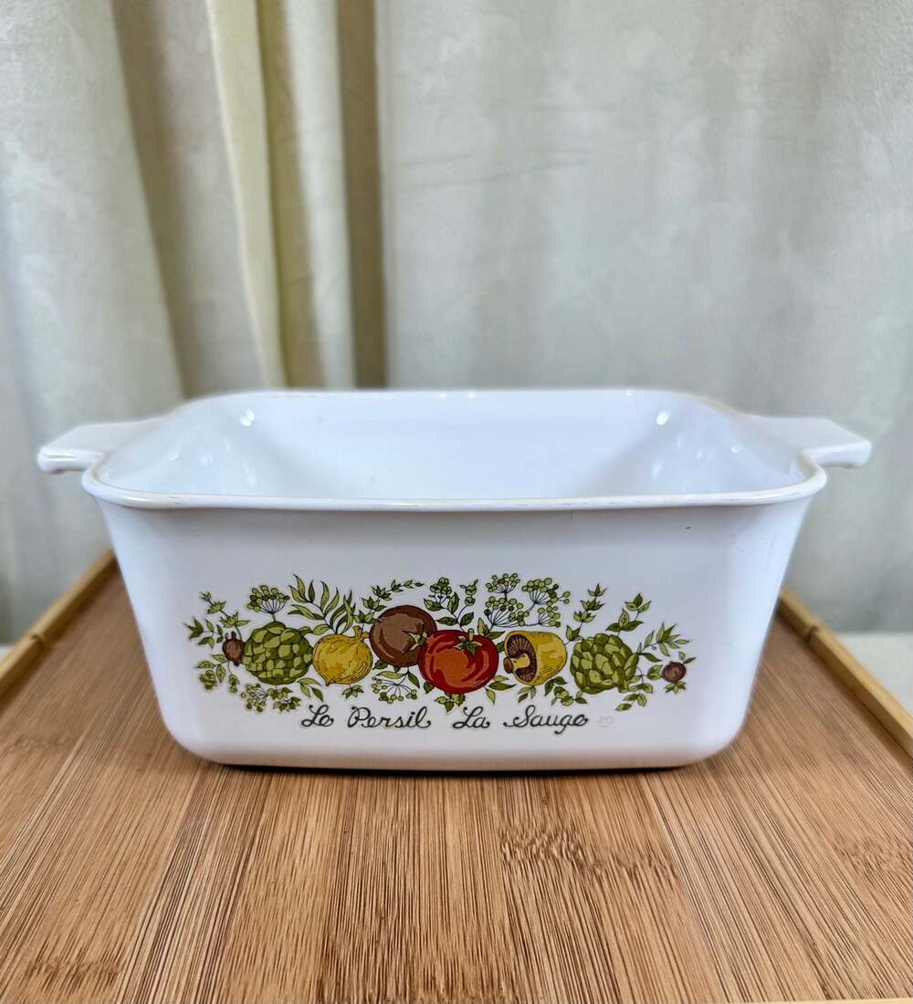 Vintage Corning Ware Spice of Life P-4-B Loaf Pan Le Persil La Sauge NO LID